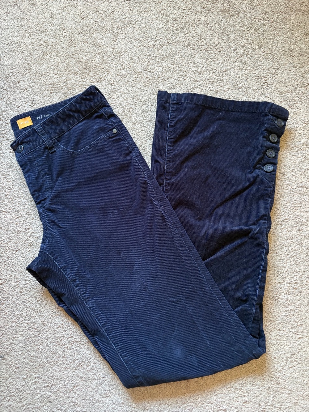 🎉 PILCRO & THE LETTERPRESS - Size 29 Flared Corduroy Navy Pants